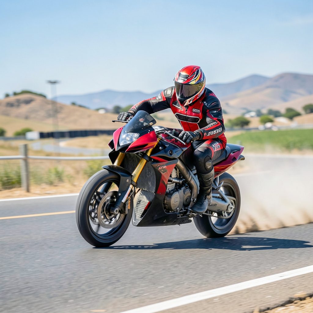 Icon of a racing motorcycle representing a mobile game